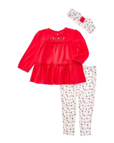 Little Me Candy Cane Tunic Set In Purple