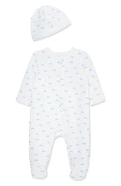 Little Me Babies'  Cars Quilted Footie & Hat Set In Blue