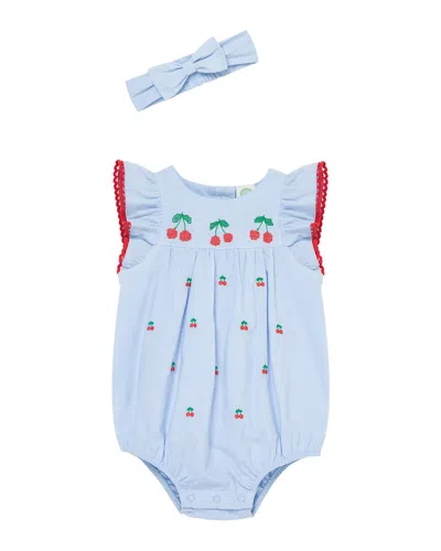 Little Me Babies' Cherries Bubble Headband In Blue