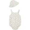 Little Me Girls' Cherries Terry Bubble Romper & Hat Set - Baby