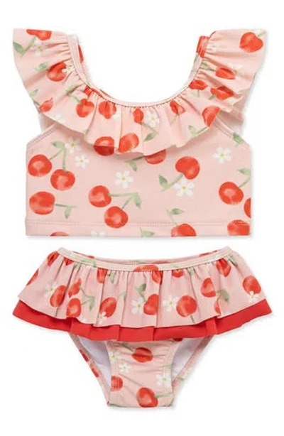 Little Me Babies'  Cherry 2-piece Swimsuit In Pink