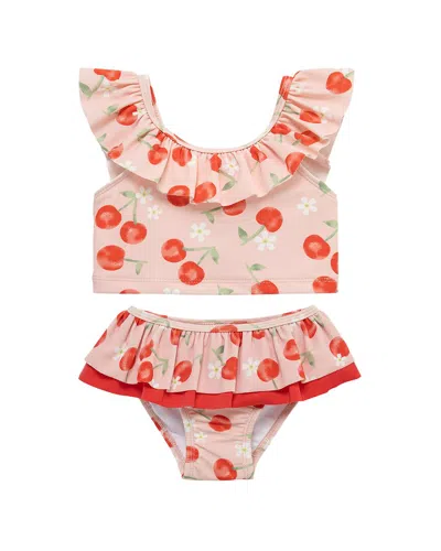 Little Me Kids' Cherry Swimsuit In Animal Print