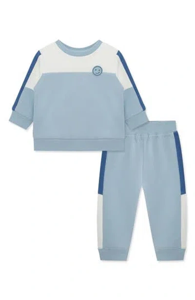 Little Me Babies'  Colorblock Sweatshirt & Pants Set In Blue