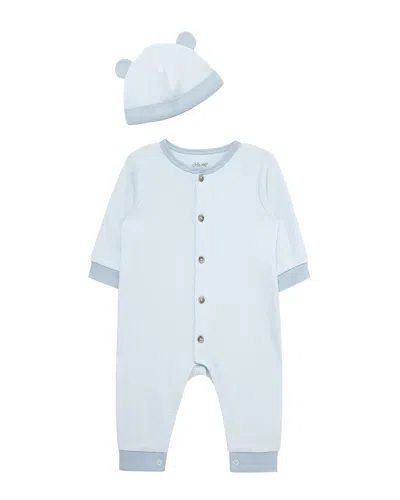 Little Me Coverall & Hat Set In Blue