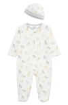 Little Me Cute Safari Footie & Hat Set In Blue
