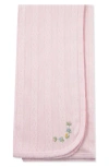 Little Me Dainty Flowers Pointelle Cotton Blanket In Pink