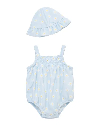 Little Me Daisies Bubble Hat In Blue