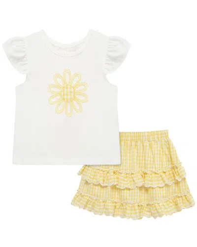 Little Me Kids' Daisy Fashion Skort Set In Yellow
