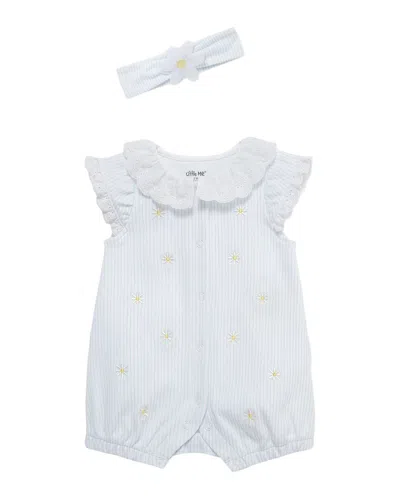 Little Me Kids' Daisy Romper Headband In White