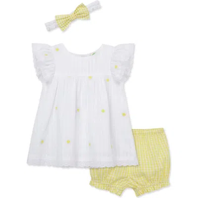 Little Me Babies'  Daisy Texture Top, Shorts & Headband