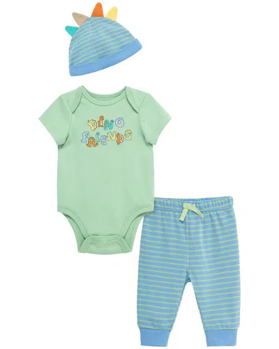Little Me Dino Fun Bodysuit Set Hat In Animal Print