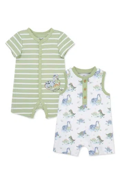Little Me Babies'  Dinos 2-pack Assorted Rompers In Gray