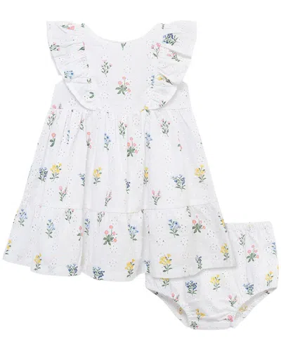 Little Me Kids' Eyelet Garden Sundress Panty In White