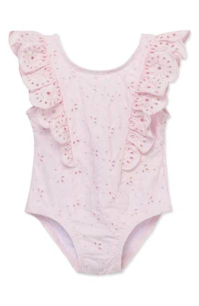 Little Me Babies'  Eyelet Ruffle One-piece Swimsuit In Pink