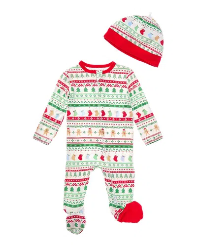 Little Me Fairisle Footie & Hat Set In Multi