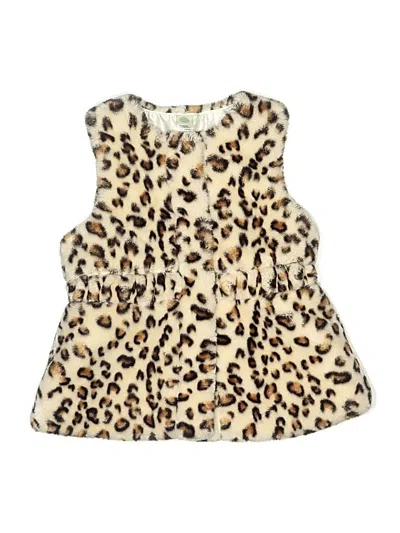 Pre-owned Little Me Kids' Faux Fur Vest In Gold