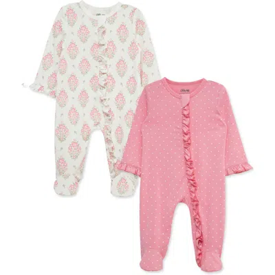 Little Me Babies'  Floral 2-pack Assorted Footies In Multi