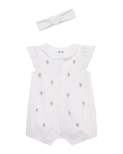 Little Me Kids' Floral Romper Headband In White
