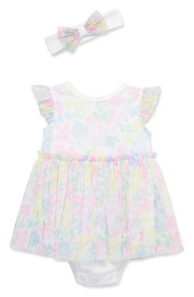 Little Me Babies'  Floral Skirted Bodysuit & Headband Set