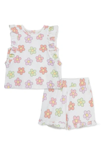 Little Me Babies' Floral Top & Shorts Play Set In Ivory