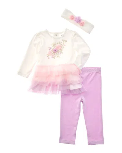 Little Me Floral Tutu Set In Purple