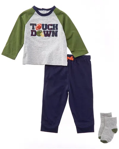 Little Me Football Jogger Set In Multi