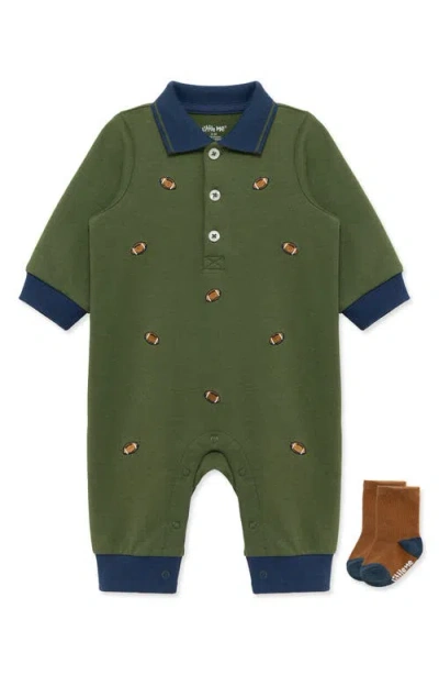 LITTLE ME LITTLE ME FOOTBALL ROMPER & SOCKS SET