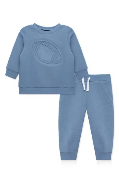 Little Me Babies'  Football Sweatshirt & Joggers Set In Blue