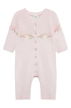 Little Me Baby Girls Cotton Garland Sweater Coverall In Pink