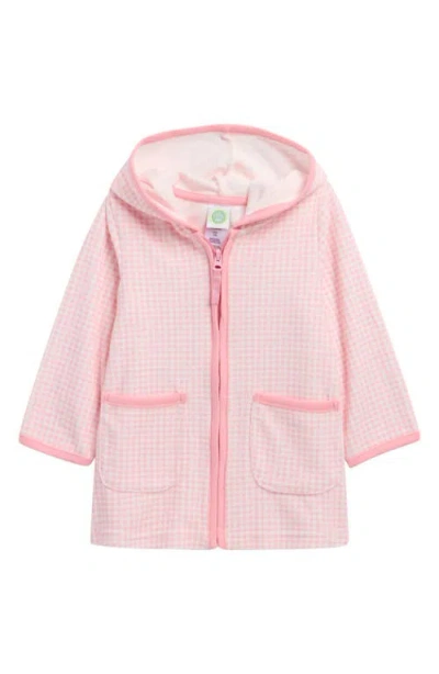 Little Me Babies'  Gingham Ls Swim Cover Up In Pink