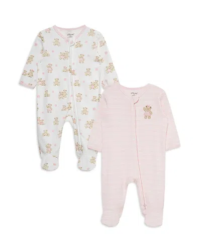 Little Me Girls' Bears 2 Pack Footies - Baby In Multi