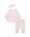 Little Me Girls' Bow Shine Tunic, Leggings & Headband Set - Baby In Pink