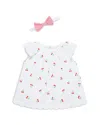 Little Me Girls' Cherry Eyelet Top, Shorts & Headband Set - Baby In Pink