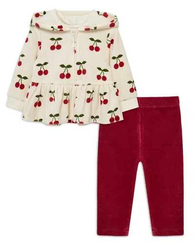 Little Me Girls' Cherry Hoodie & Pant Set - Baby In Multi