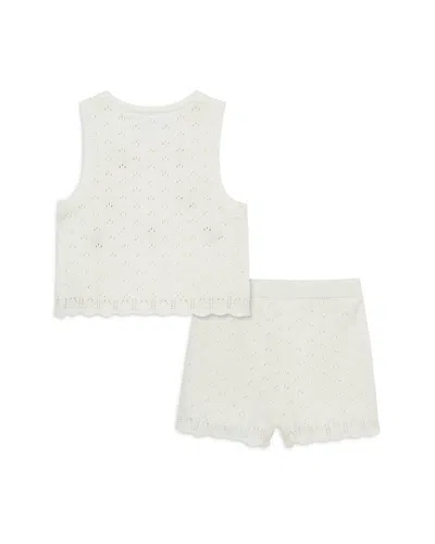 Little Me Girls' Cherry Pointelle Tunic & Shorts Set - Baby In Ivory