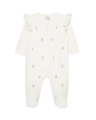 Little Me Girls' Flora Footie - Baby In White