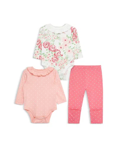 Little Me Girls' Floral Bodysuits & Pants, 3 Piece Set - Baby In Pink