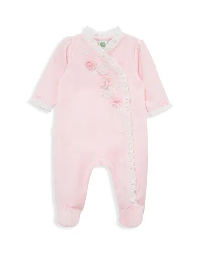 Little Me Girls' Flowers Footie - Baby In Pink
