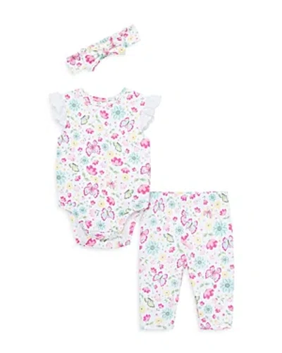 Little Me Girls' Garden Headband, Bodysuit & Pants Set - Baby In Floral