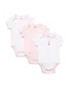 Little Me Girls' Prima Ballerina Bodysuit, 3 Pack - Baby In Blushing Bride/white