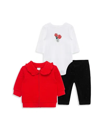 Little Me Girls' Roses 3 Piece Jacket Set - Baby In Black