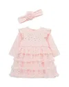 Little Me Girls' Spray Shine Tutu Dress & Headband Set - Baby In Pink