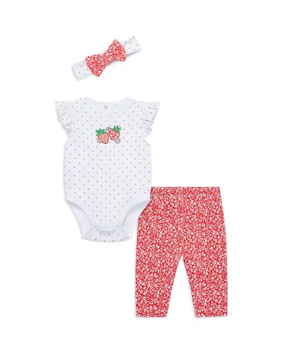 Little Me Girls' Strawberry Bodysuit, Leggings, & Headband Set - Baby In Multi