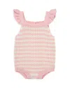 Little Me Girls' Striped Bubble Romper - Baby In Pink