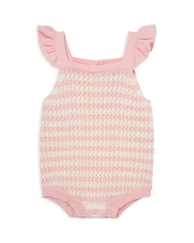 Little Me Kids' Girls' Striped Bubble Romper - Baby In Pink