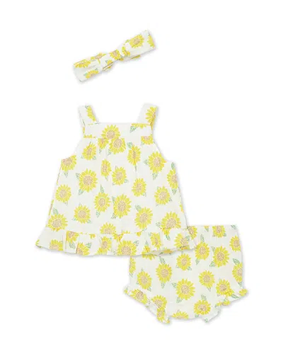 Little Me Girls' Sunflower Top, Shorts & Headband Set - Baby In Multi