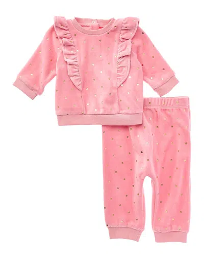 Little Me Gold Dots Set In Pink