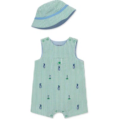 LITTLE ME LITTLE ME GOLD EMBROIDERED SLEEVELESS ROMPER & SUN HAT SET