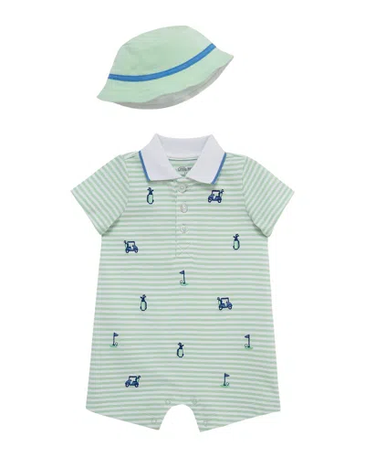 Little Me Kids' Golf Romper Hat In Multi