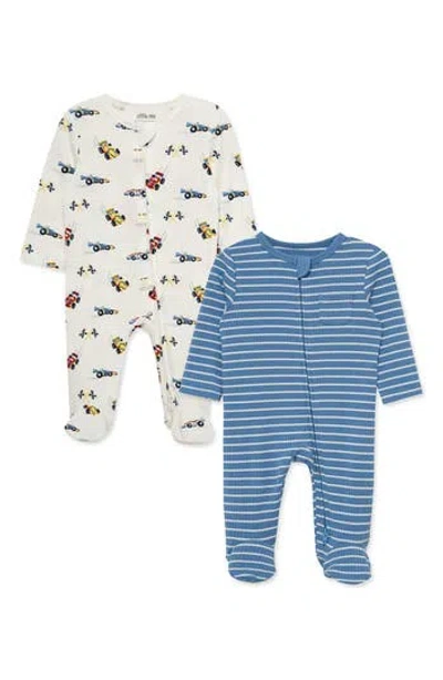 Little Me Babies'  Grand Prix 2-pack Footies In Multi